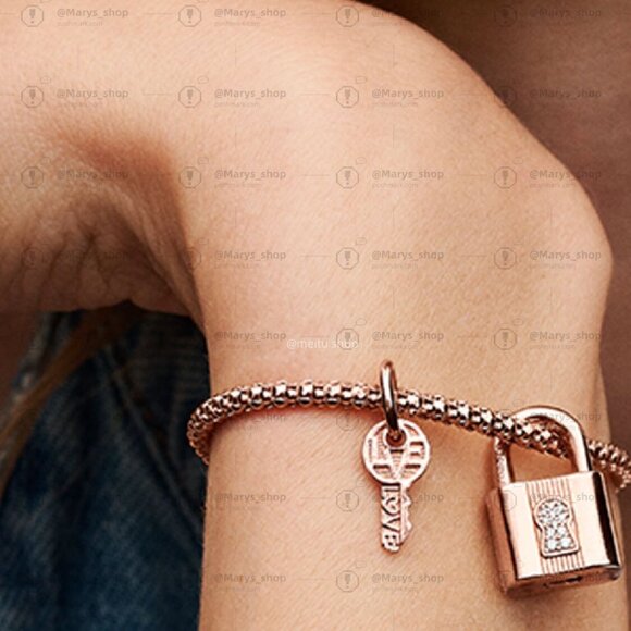 Pandora Padlock & Key Dangle Charm - Picture 5 of 7